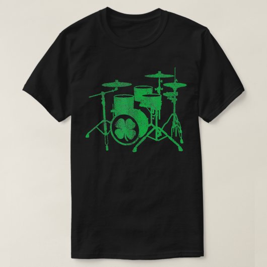 St Patricks Day Shamrock Drum Irish Green Drummer T-shirt (Design voorkant)