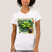 St. Patrick's Day Shamrock en Ierse Vlag T-shirt (Voorkant)