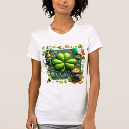 St. Patrick's Day Shamrock en Ierse Vlag T-shirt