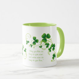 St. Patrick's Day Shamrock en Irish Blessing Mok