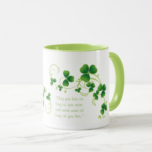 St. Patrick's Day Shamrock en Irish Blessing Mok (Voorkant rechts)
