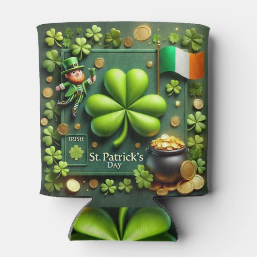 St. Patrick's Day Shamrock en Leprechaun Blikjeskoeler (Achterkant)