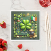 St. Patrick's Day Shamrock en Leprechaun Servet (Insitu)