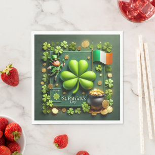 St. Patrick's Day Shamrock en Leprechaun Servet