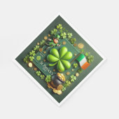 St. Patrick's Day Shamrock en Leprechaun Servet (Hoek)