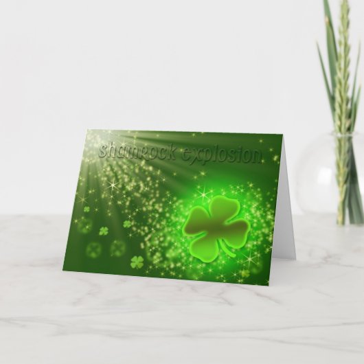 St. Patrick's Day - Shamrock Explosion - Fun Kaart (Voorkant)