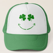 St Patrick's Day Shamrock face humor Trucker Pet (Voorkant)