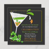 St. Patricks Day Shamrock Flag Cocktail Invitation Kaart (Voorkant / Achterkant)