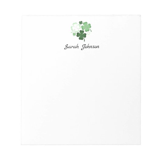 St. Patrick's Day Shamrock gepersonaliseerd Notitieblok (Voorkant)
