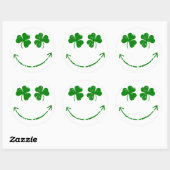 St Patrick's Day Shamrock gezicht humor Ronde Sticker (Vel)