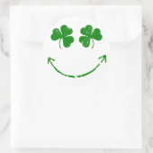 St Patrick's Day Shamrock gezicht humor Ronde Sticker (Tas)