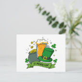 St Patricks Day Shamrock Gold Beer Pet | FEESTDAGE Feestdagenkaart (Staand voorkant)