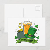 St Patricks Day Shamrock Gold Beer Pet | FEESTDAGE Feestdagenkaart (Voorkant / Achterkant)