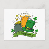 St Patricks Day Shamrock Gold Beer Pet | FEESTDAGE Feestdagenkaart (Voorkant)