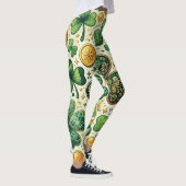 St. Patrick's Day Shamrock & Gold Dames Leggings (Rechts)