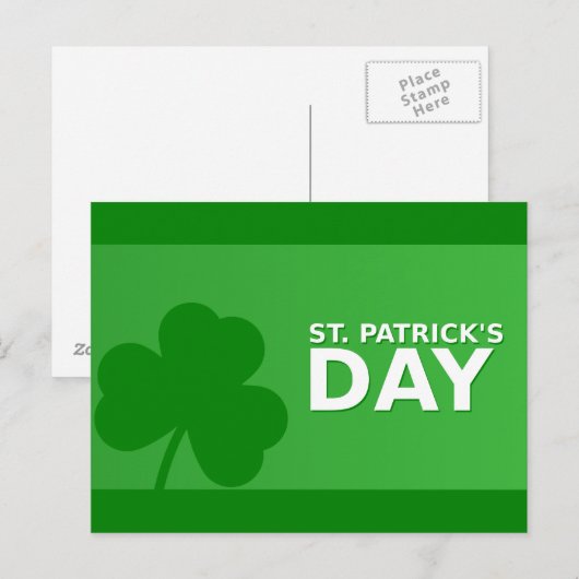 St Patrick's Day Shamrock Green Border Briefkaart (Voorkant / Achterkant)