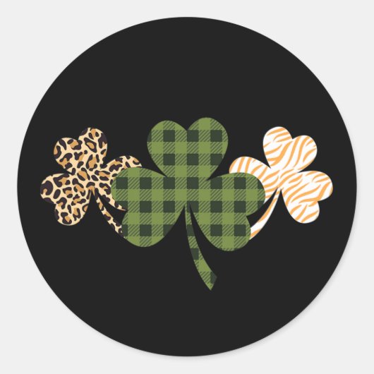 St Patricks Day Shamrock Green Irish St Patrick Lu Ronde Sticker (Voorkant)