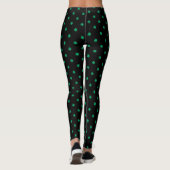 St Patrick's Day Shamrock Green Pattern Black Leggings (Achterkant)