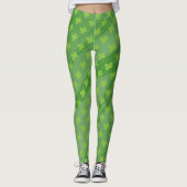 St Patrick's Day Shamrock Green Pattern Leggings (Voorkant)
