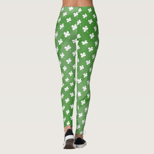 St Patrick's Day Shamrock Green Pattern Leggings (Achterkant)