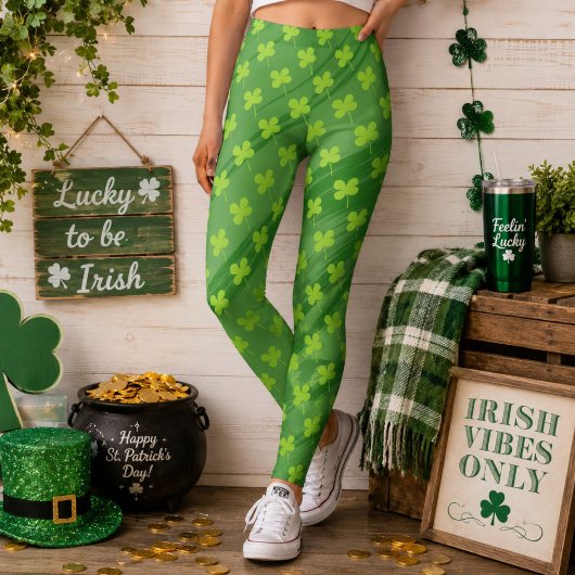 St. Patrick's Day Shamrock Groen Patroon Leggings