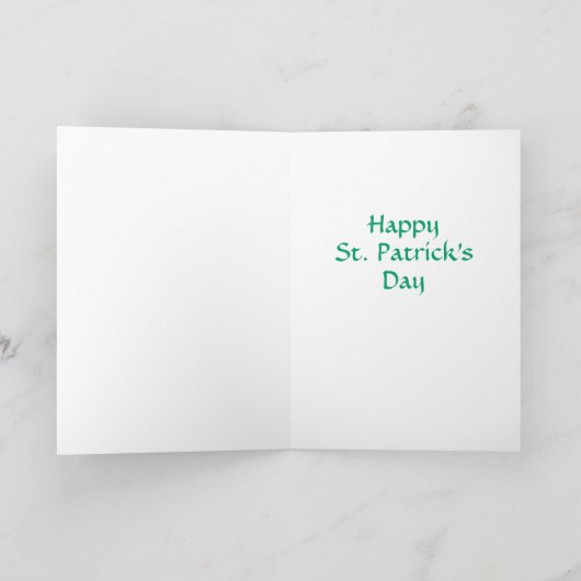 St. Patrick's Day Shamrock Groen Wit Feestdagen Kaart (Binnen)