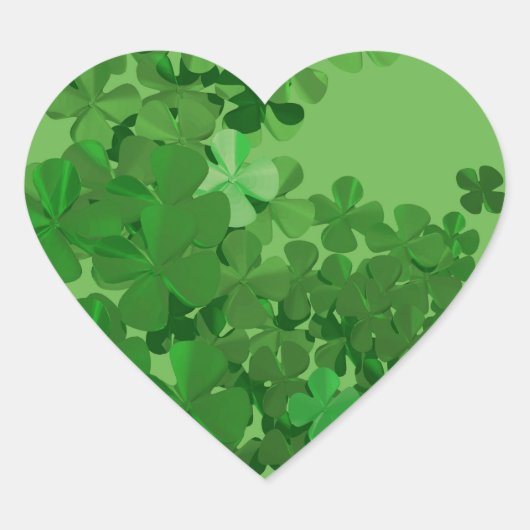 St. Patrick's Day Shamrock Hart Sticker (Voorkant)