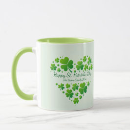 St. Patrick's Day Shamrock Heart Family Keepsake Mok