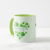 St. Patrick's Day Shamrock Heart Family Keepsake Mok (Voorkant links)