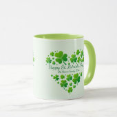 St. Patrick's Day Shamrock Heart Family Keepsake Mok (Voorkant rechts)