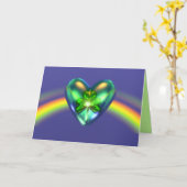 St. Patricks Day Shamrock Heart Kaart (Gele Bloem)