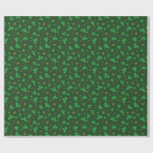 St. Patricks Day Shamrock & Horseshoes Green Gold Cadeaupapier (Vlak)