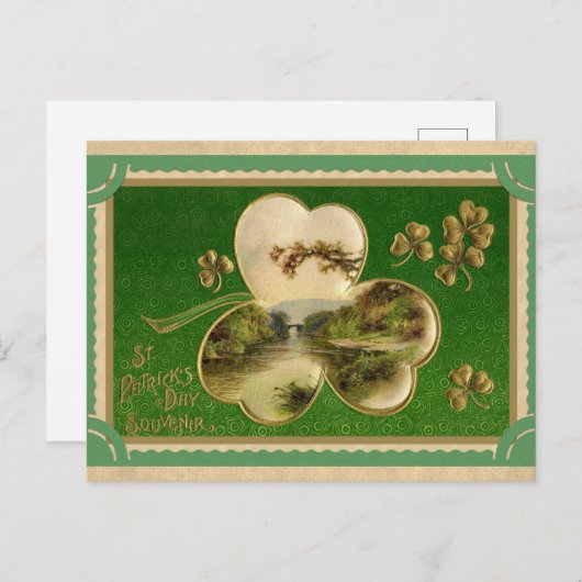  St Patricks Day Shamrock Ierland Landschap Briefkaart (Voorkant / Achterkant)