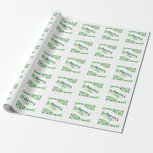 St. Patrick's Day,Shamrock,Iers Cadeaupapier (Uitgerold)