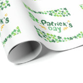 St. Patrick's Day,Shamrock,Iers Cadeaupapier (Rol Hoek)