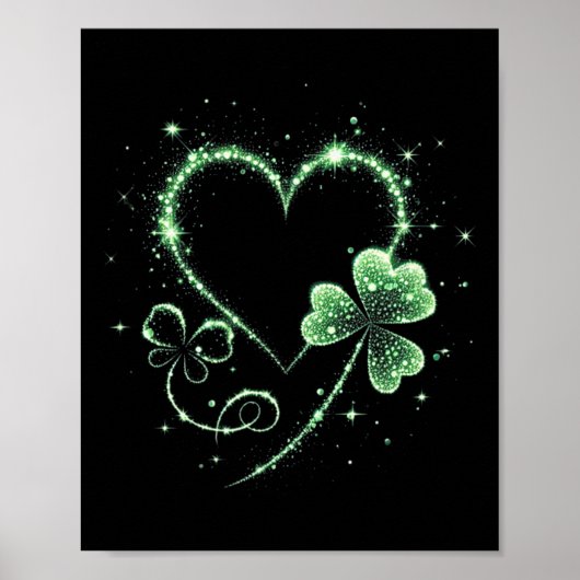 St. Patrick's Day Shamrock Iers Hart St. Paddys Vo Poster (Voorkant)
