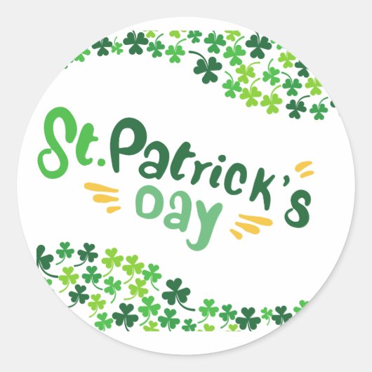 St. Patrick's Day,Shamrock,Iers Ronde Sticker (Voorkant)
