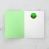 ST PATRICKS DAY SHAMROCK IN BLAUW GROENE FRACTALS KAART (Binnen)