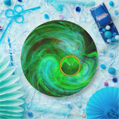 ST PATRICKS DAY SHAMROCK IN BLAUW GROENE FRACTALS PAPIEREN BORDJE (Feest)