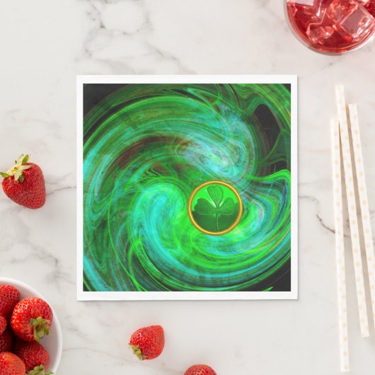 ST PATRICKS DAY SHAMROCK IN BLAUW GROENE FRACTALS SERVET (Insitu)