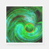 ST PATRICKS DAY SHAMROCK IN BLAUW GROENE FRACTALS SERVET (Voorkant)