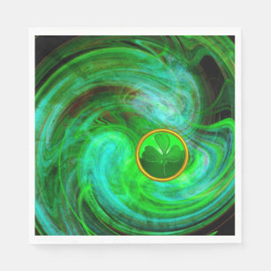 ST PATRICKS DAY SHAMROCK IN BLAUW GROENE FRACTALS SERVET