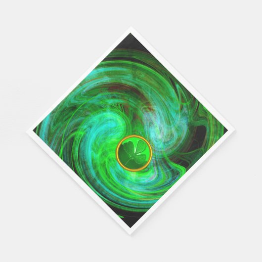 ST PATRICKS DAY SHAMROCK IN BLAUW GROENE FRACTALS SERVET (Hoek)