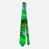 ST PATRICKS DAY SHAMROCK IN BLAUW GROENE FRACTALS STROPDAS (Voorkant)