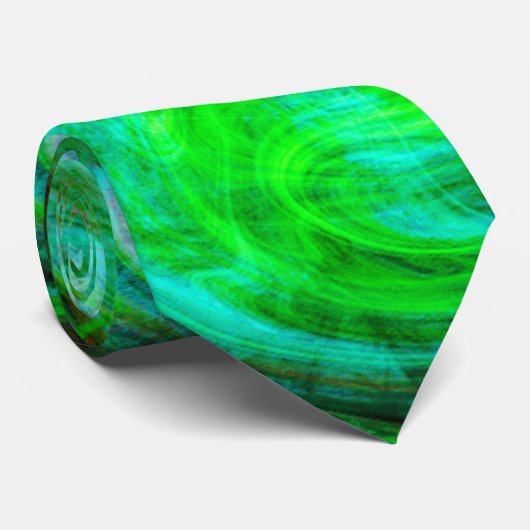 ST PATRICKS DAY SHAMROCK IN BLAUW GROENE FRACTALS STROPDAS (Opgerold)