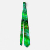 ST PATRICKS DAY SHAMROCK IN BLAUW GROENE FRACTALS STROPDAS (Achterkant)