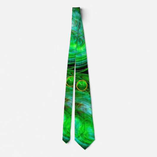 ST PATRICKS DAY SHAMROCK IN BLAUW GROENE FRACTALS STROPDAS (Achterkant)