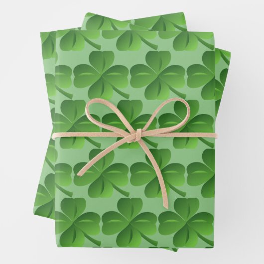 St Patrick's Day Shamrock inpakpapier (In situ)