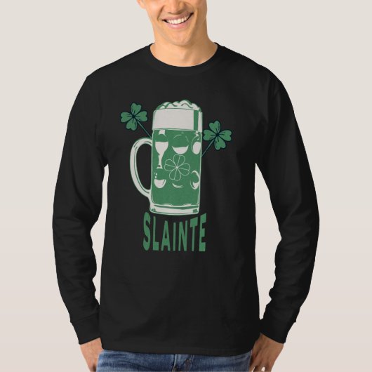 St Patricks Day Shamrock Irish Beer Drinking Slain T-shirt (Voorkant)