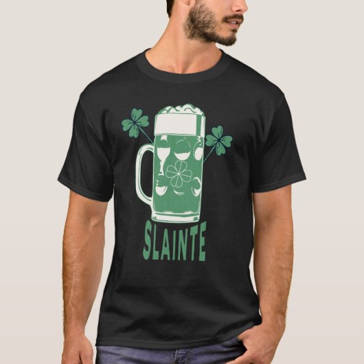 St Patricks Day Shamrock Irish Beer Drinking Slain T-shirt (Voorkant)